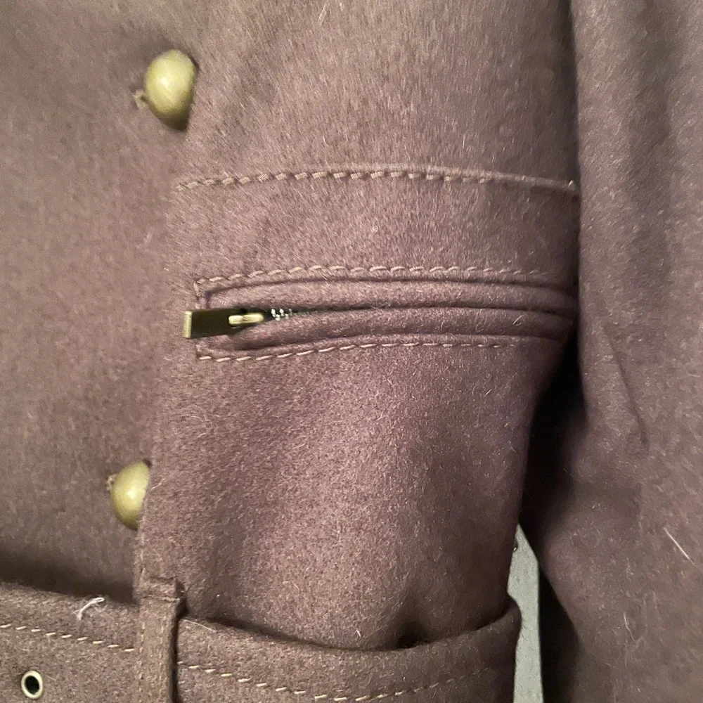 BCBGMaxAzria Brown Wool Women's Long Coat - Picture 5 of 12